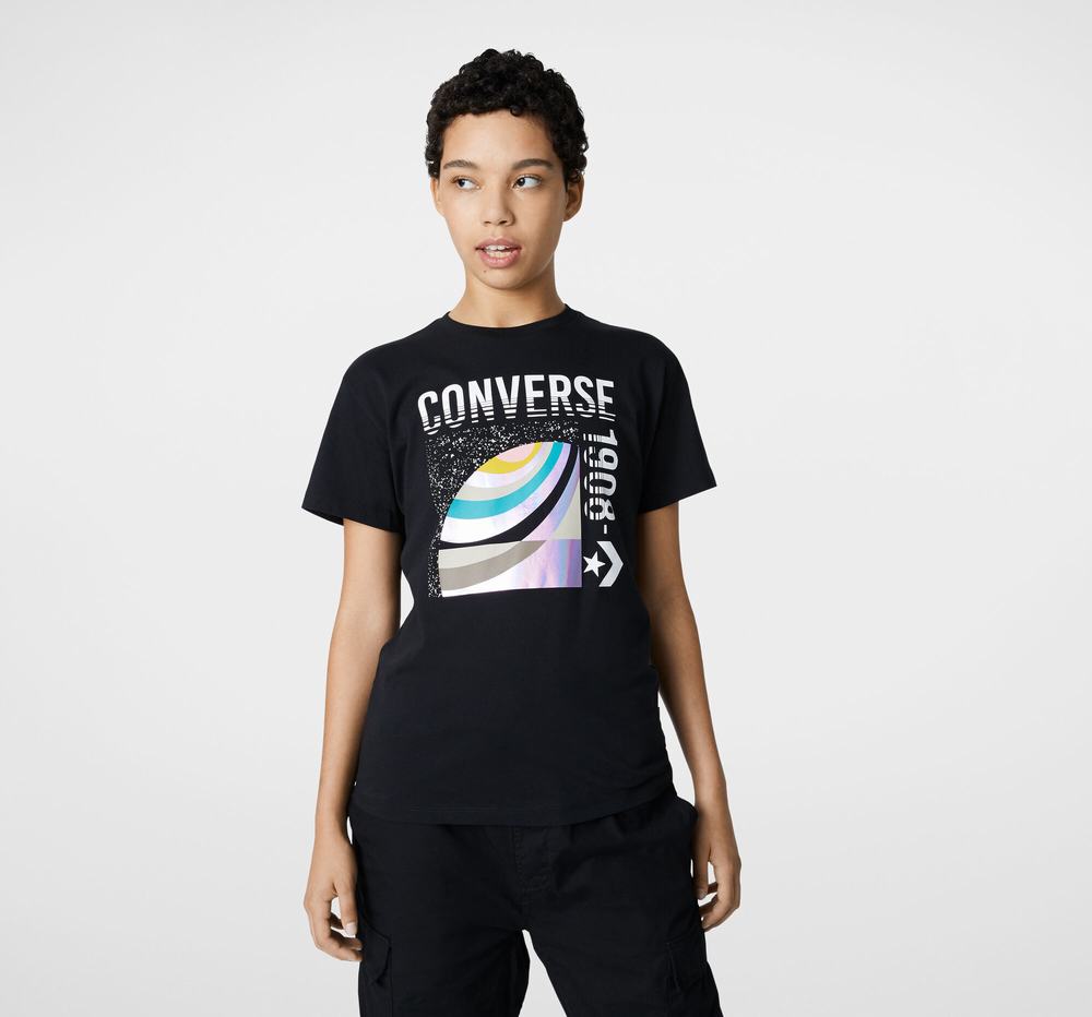 Camiseta Converse Galaxy 1908 Mulher Pretas 321049GHM